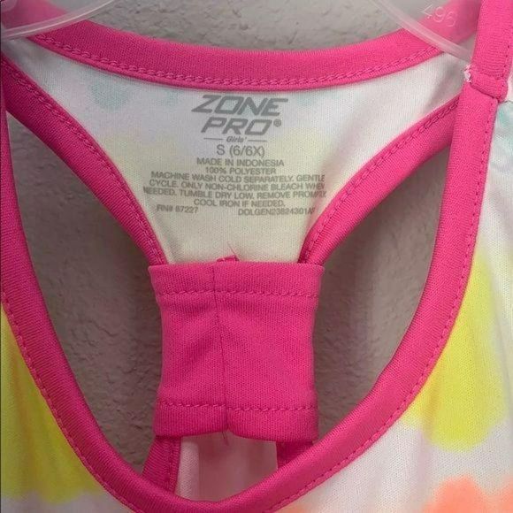 Zone Pro Girls Size Small Tie Dye Racerback‎ Tank Top - Picture 6 of 7
